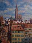 Albert THOMAS Cathédrale et toits de Strasbourg huile sur toile, 52x65cm (détail). Albert Thomas