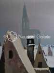 André BRICKA Cathédrale et toits de Strasbourg sous la neige (la cheminée) huile sur toile, 100x5cm (détail). André Bricka