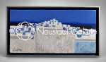 André BRICKA Village au dessus de la mer huile sur toile, 40x80cm (avec son cadre). André Bricka