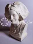 Charles GEISS Buste de jeune Alsacienne au pendentif en coeur Terre cuite, H : 46cm - L : 40cm - P : 26cm. Charles Geiss
