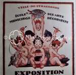 Dorette MULLER Exposition Ecole Municipale des Arts décoratifs de Strasbourg 1922 affiche originale, 100x75cm (détail). Dorette Muller