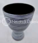 Fernand ELCHINGER Vase en forme de  coupe à dégradés de gris et blanc céramique, hauteur 21cm - circa 1950. Léon Elchinger