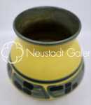 Fernand ELCHINGER Vase jaune à motif vert et noir céramique, hauteur 18cm - années 50. Fernand Elchinger
