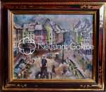 Georges-Daniel KREBS Place Gutenberg sous la neige huile sur toile, 50x61cm (avec son cadre). Georges Daniel Krebs
