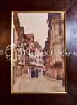 Gustave KRAFFT rue du Bain aux Plantes à Strasbourg aquarelle, 57x38cm (avec son cadre). Gustave Krafft