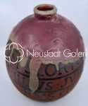 Jean GARILLON Vase à coulures sur inscriptions céramique, hauteur 28cm. Ernest Jean Xavier Elchinger