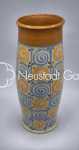 Léon ELCHINGER Grand vase à décor de spirales bleues et jaunes céramique, hauteur : 30cm - vers 1900 et 1919. Léon Elchinger