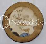 Léon ELCHINGER Vase à coulures vertes et bleues sur fond brun  céramique, hauteur 9,5cm - vers 1900 / 1919 (marque). Léon Elchinger