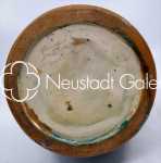 Léon ELCHINGER Vase à deux anses à coulures bleues céramique, hauteur 20cm (vers 1900 et 1919) - marque. Léon Elchinger