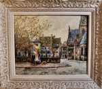 LUC HUEBER Place Sainte Pierre le Jeune huile sur isorel, 50x61cm (avec son cadre). Luc Hueber