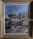 LUC HUEBER Rue Jacques Sturm à Strasbourg huile sur toile, 65x54cm - 1973 (avec son cadre). Luc Hueber