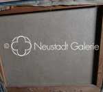 Luc HUEBER Vue prise depuis la rue des Ponts Couverts à Strasbourg huile sur toile, 54x65cm (verso). Luc Hueber