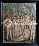 Lucien BINAEPFEL Les 9 femmes nues huile sur toile, 65x54cm - vers 1945 (avec son cadre)). Lucien Binaepfel