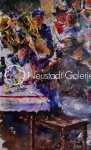 Lucien HAFFEN Scène foklorique alsacienne huile sur toile, 60x73cm - détail. Lucien Haffen