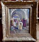 Marcel Thibault Souk sous les arcades huile sur toile, 55,5x45,5cm (avec son cadre). Marcel Thibault