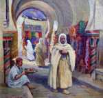 Marcel Thibault Souk sous les arcades huile sur toile, 55,5x45,5cm (détail). Marcel Thibault