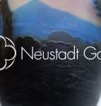 Muller Frères Lunéville Paysage alsacien à la cathédrale de Strasbourg verre multicouche, hauteur : 14,5cm - vers 1900 (marque). Muller Frères Lunéville