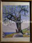 Paul LESCHHORN Arbre en bord de mer (Corse) estampe, 31,5x25cm (avec son cadre). Paul Leschhorn