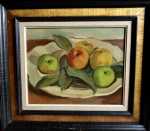 Paul WELSCH Nayure morte aux pommes huile sur toile, 33x41cm (avec son cadre). Paul Welsch