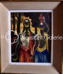 Robert HEITZ Les Dames de Verre huile sur isorel, 41x33cm (avec son cadre). Robert Heitz