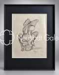 TOMI UNGERER Alsacienne au moule à Kouglof crayon, 40,5x32,5cm (avec son cadre). Jean-Thomas Ungerer