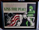 TOMI UNGERER Kiss for peace affiche, 56x69cm - 1967 (avec son cadre). Jean-Thomas Ungerer