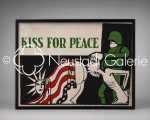 TOMI UNGERER Kiss for peace affiche, 56x69cm - 1967 (avec son cadre). Jean-Thomas Ungerer
